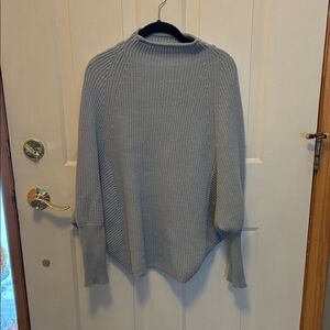 Lisa Rinna Collection Dusty Blue Cowl Neck Sweater